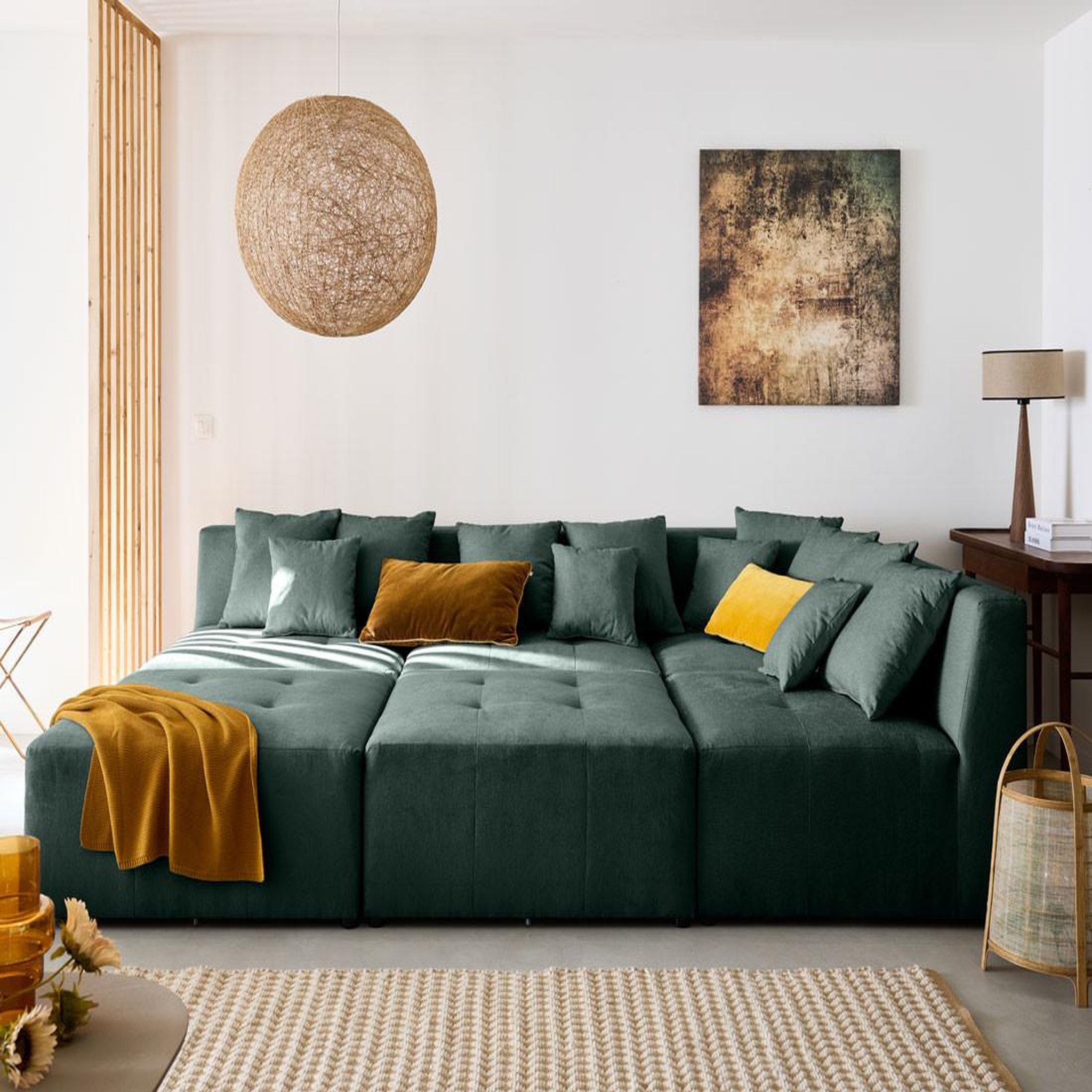 Voir la diapositive 2 : LISA DESIGN Amalfi - pouf modulable - en tissu