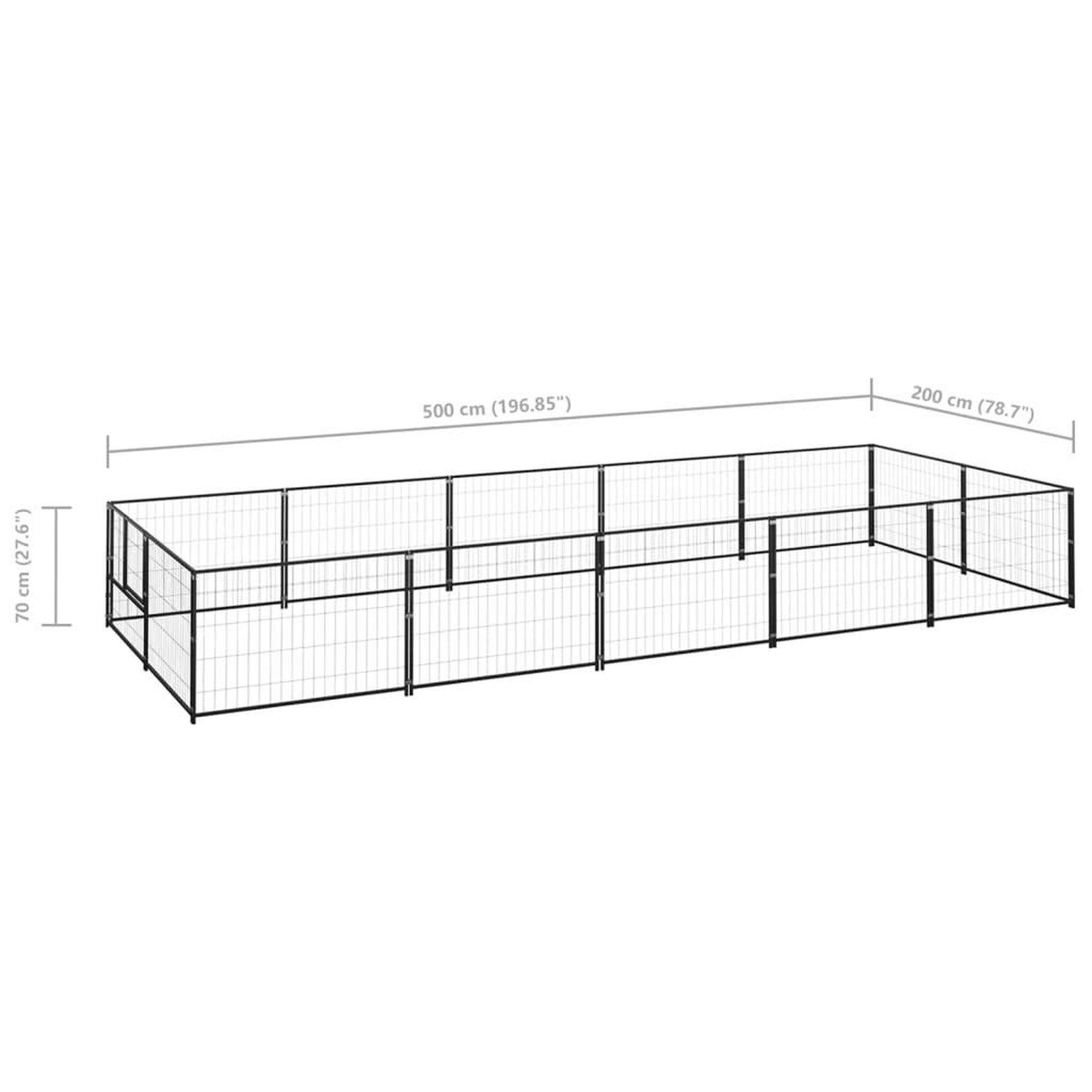 Voir la diapositive 6 : VIDAXL Chenil Noir 10 m^2 Acier