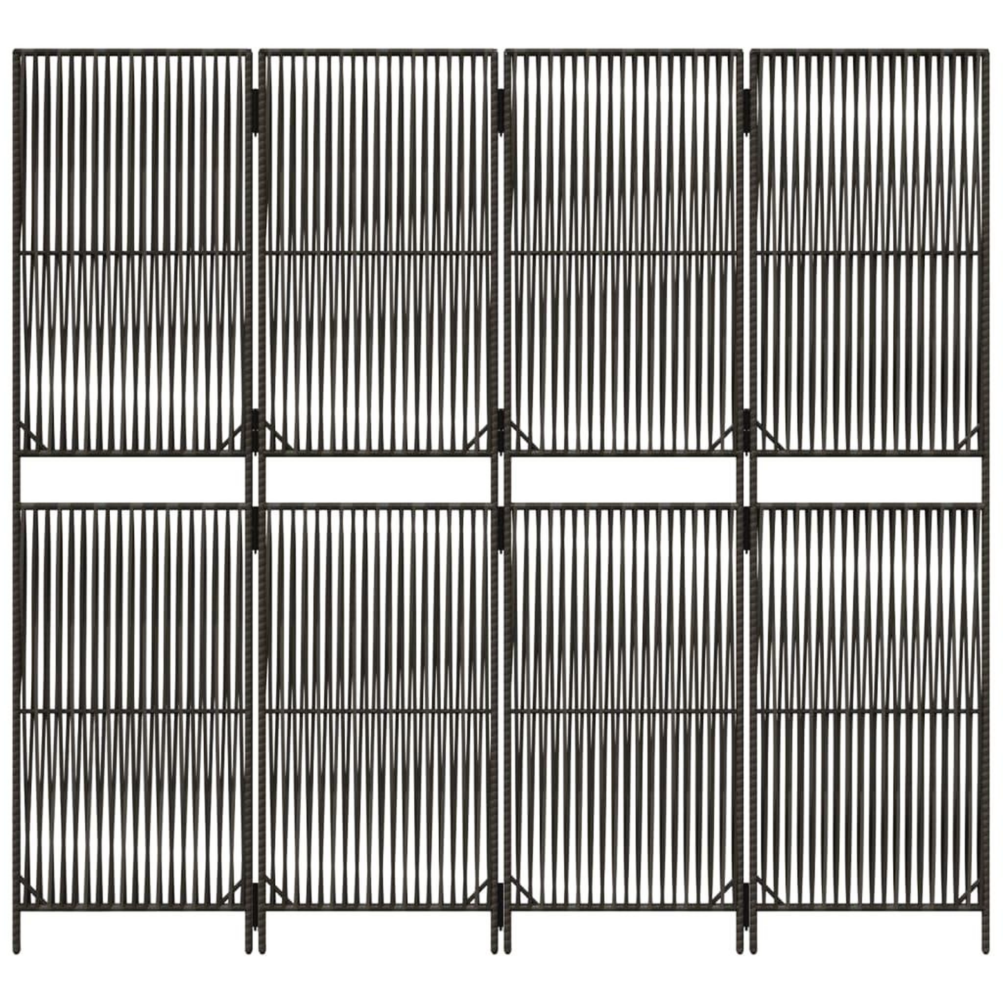 Voir la diapositive 5 : VIDAXL Cloison de separation 4 panneaux gris resine tressee