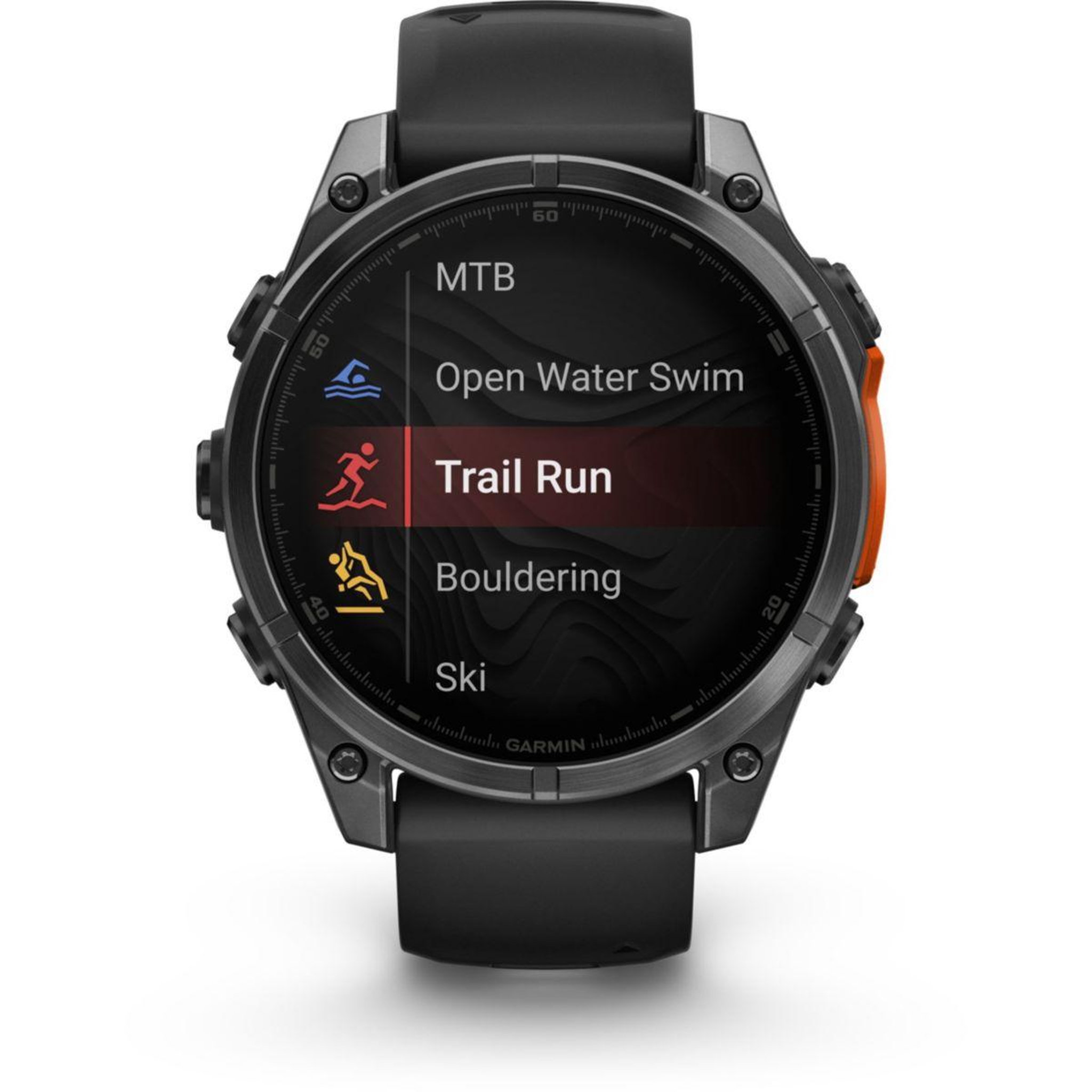 Voir la diapositive 2 : GARMIN Montre sport Fenix 8 47mm silver avec bracelet gris