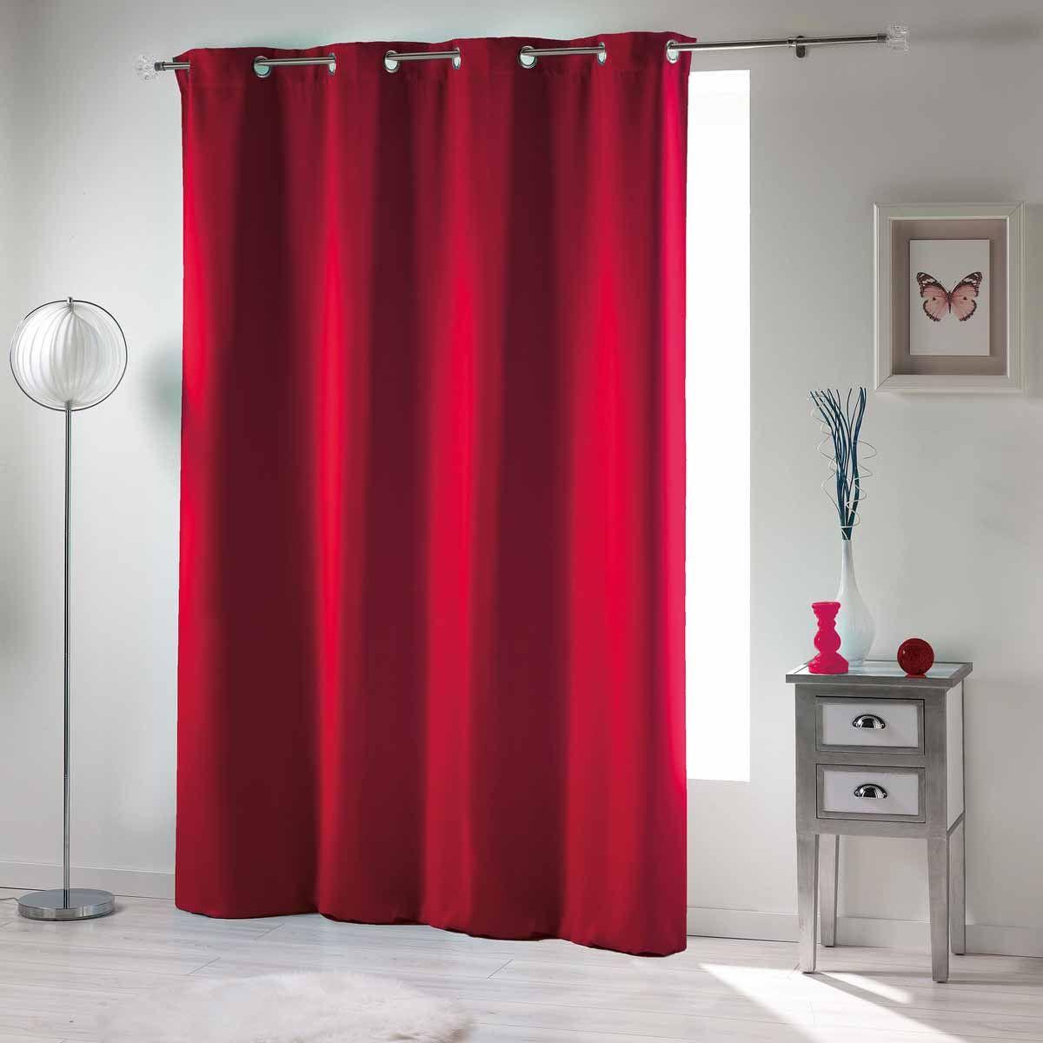 Douceur d'Intérieur Rideau occultant  occult  135x280cm rouge