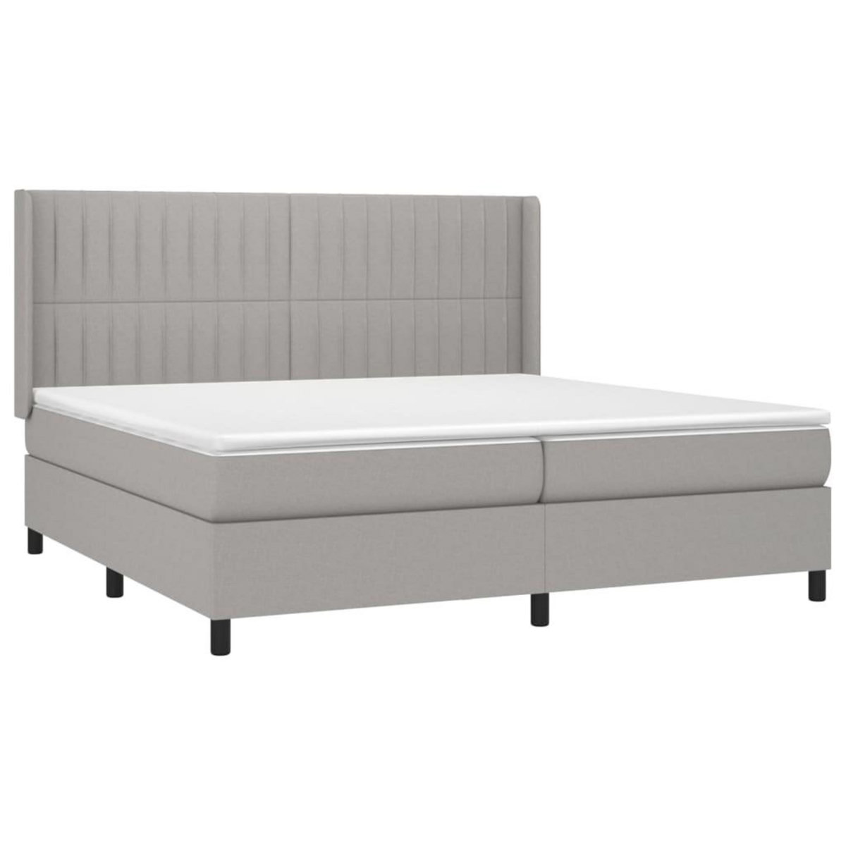 VIDAXL Sommier a lattes de lit avec matelas Gris clair 200x200cm Tissu
