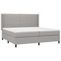 Voir la diapositive 3 : VIDAXL Sommier a lattes de lit avec matelas Gris clair 200x200cm Tissu