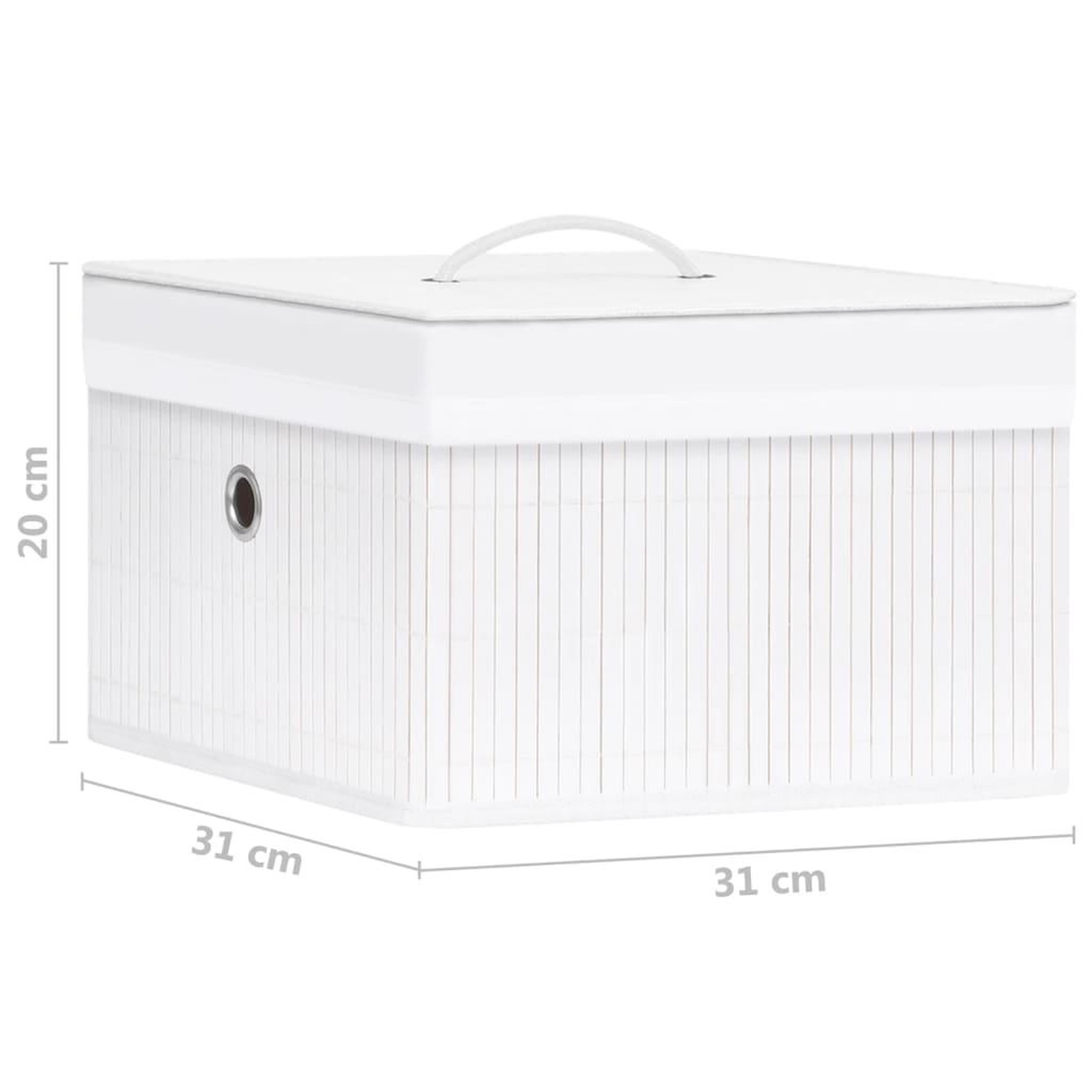 Voir la diapositive 6 : VIDAXL Boîtes de rangement en bambou 4 pcs Blanc