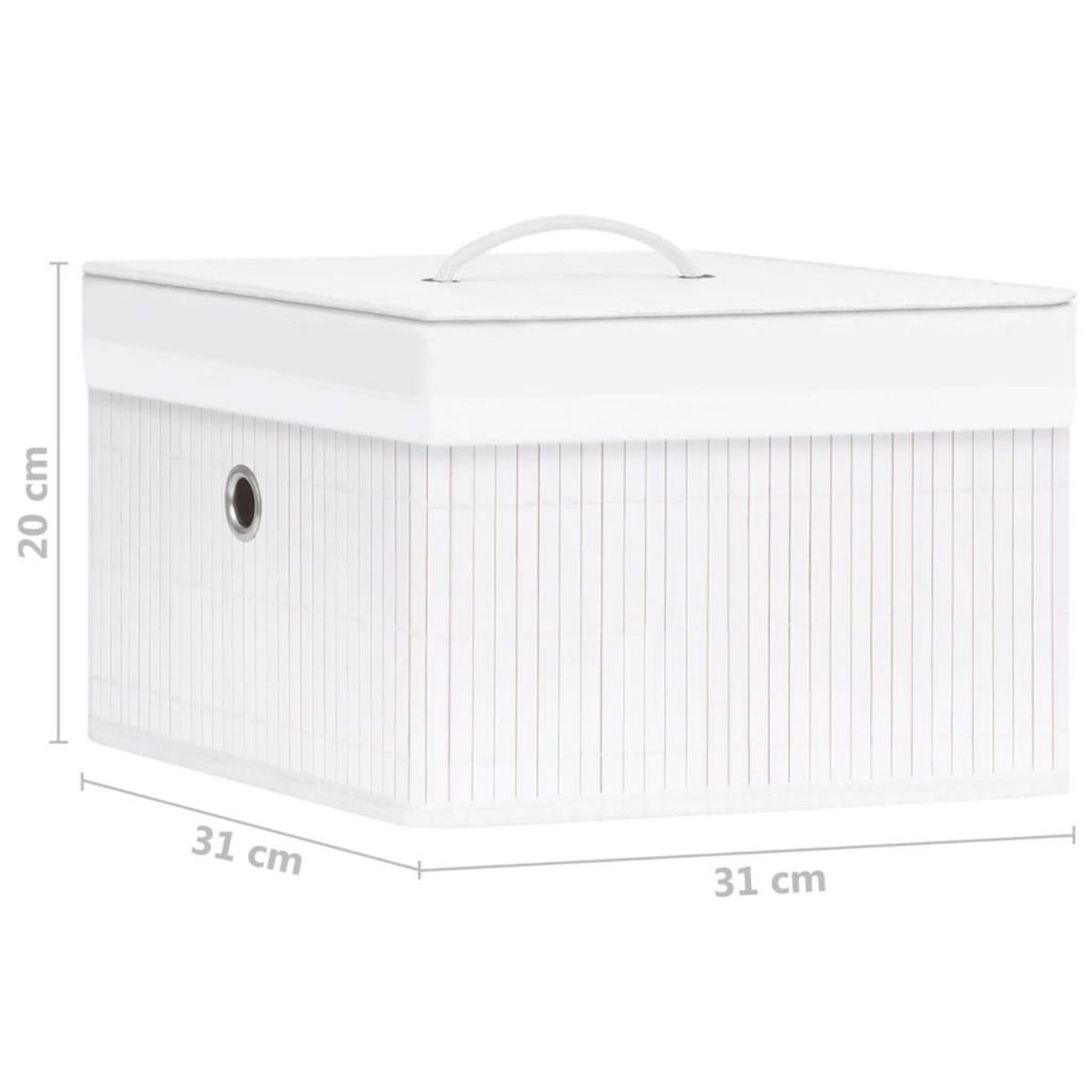 VIDAXL Boîtes de rangement en bambou 4 pcs Blanc
