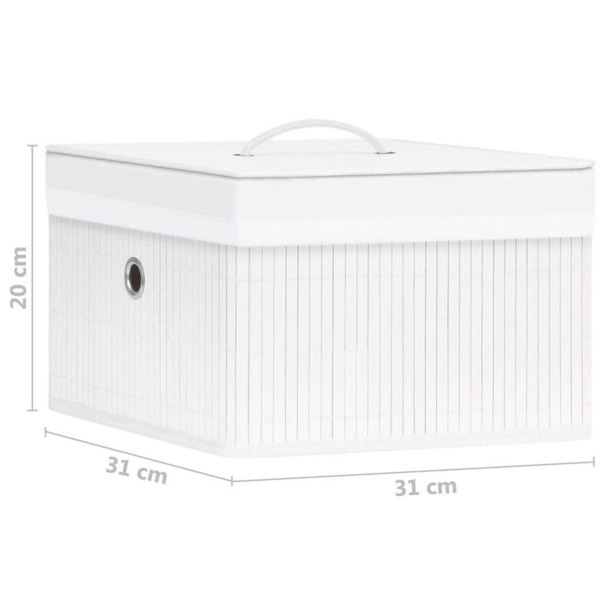 VIDAXL Boîtes de rangement en bambou 4 pcs Blanc