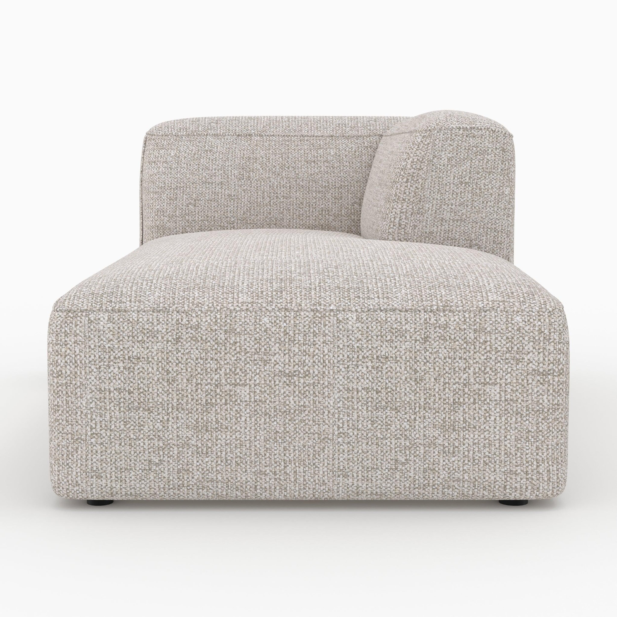 Voir la diapositive 6 : MAISON PAVANE Méridienne d'angle à droite pour canapé modulable en tissu beige-hestia