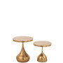 Voir la diapositive 2 : Paris Prix Lot de 2 Tables d'Appoint en Métal  Goutte  50cm Or