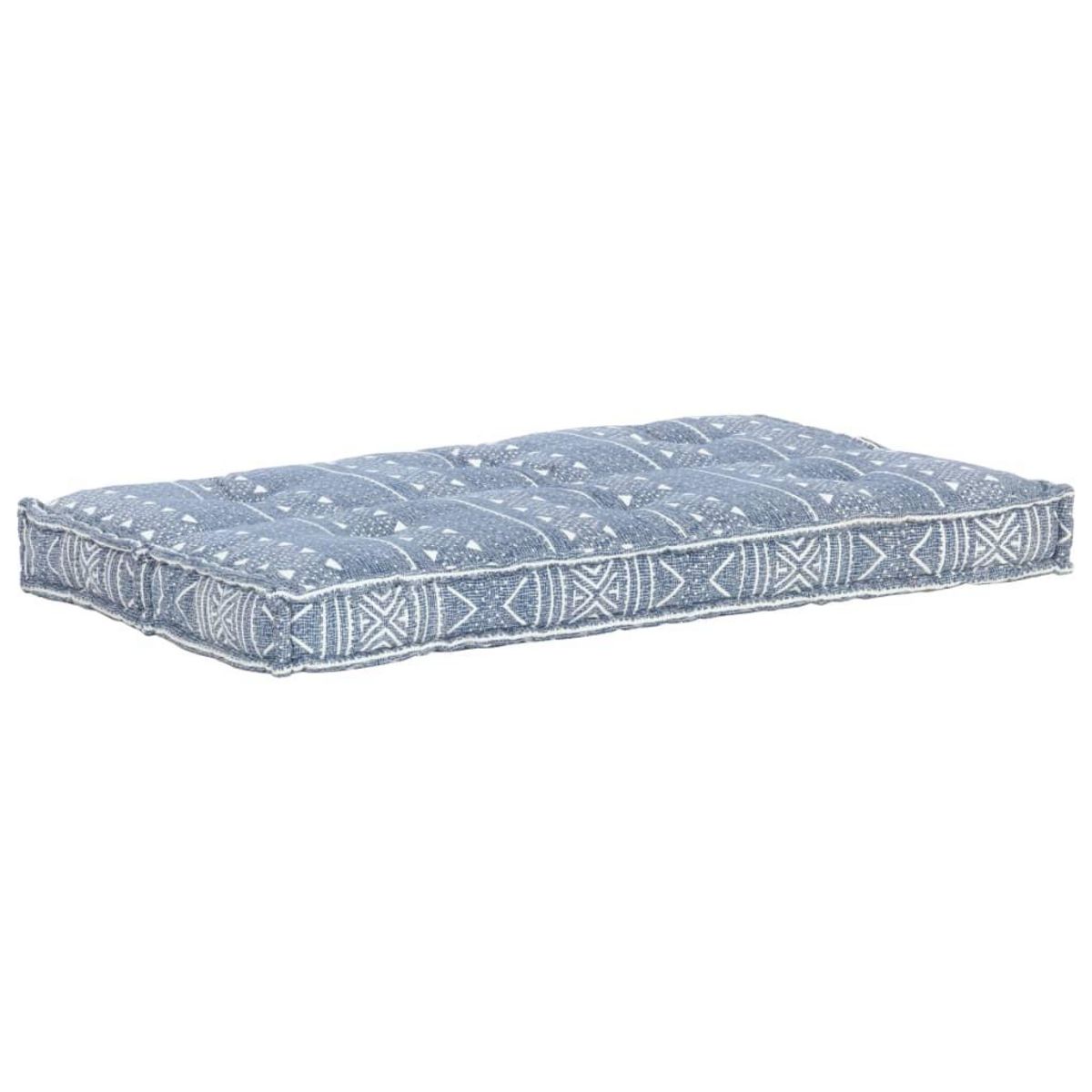 VIDAXL Coussin de canape palette Indigo Tissu Patchwork