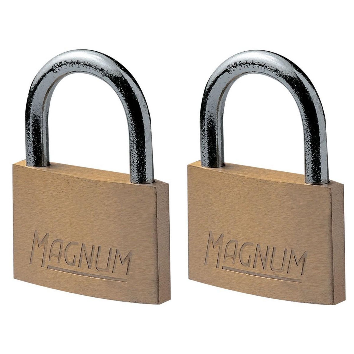 Master lock CAD40T Pack de 2 Cadenas Magnum en Laiton Massif et à Clé, Doré, 5,4 x 4 x 1 cm