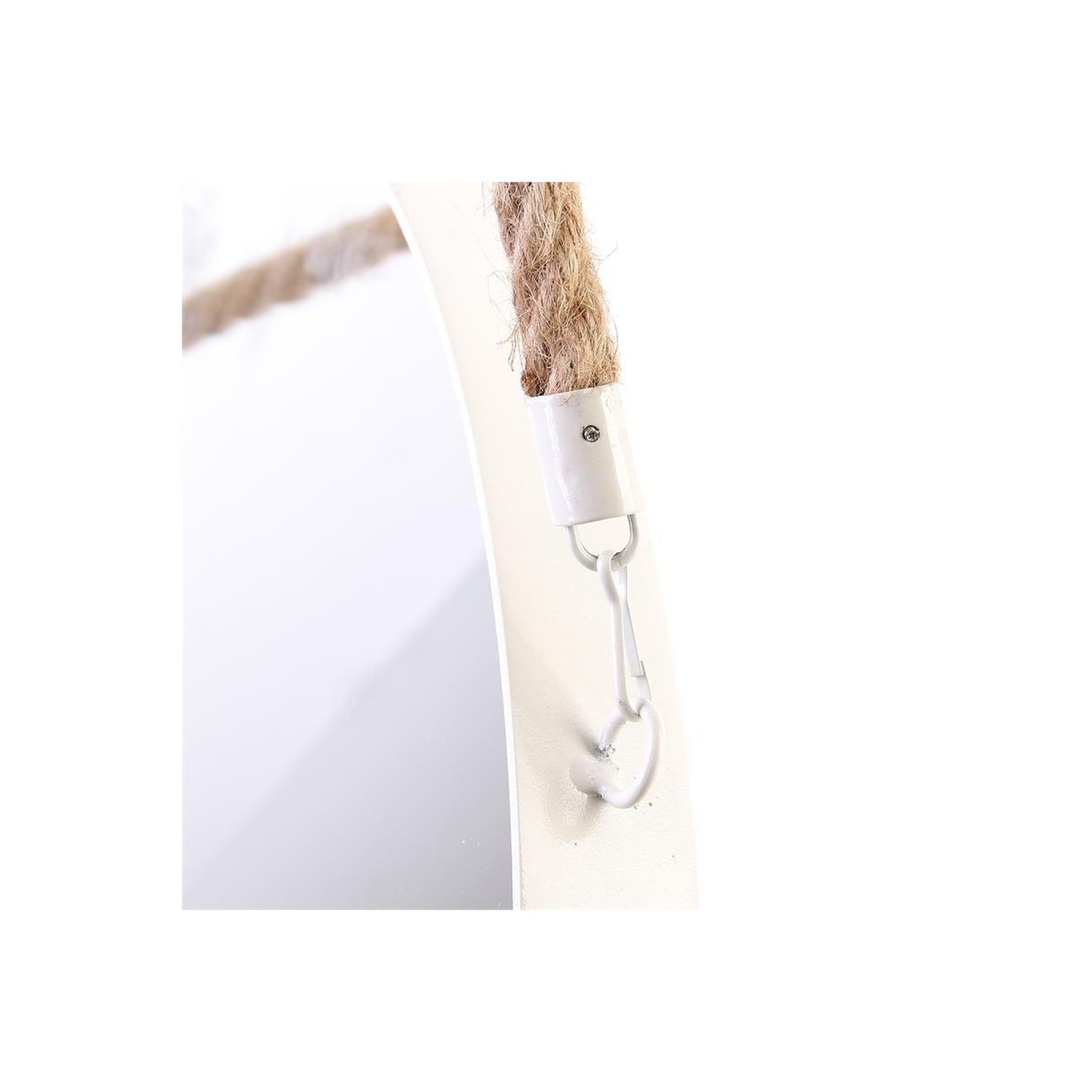 Voir la diapositive 2 : The Home Deco Factory Miroir Mural avec Anse  Jonc  50cm Blanc