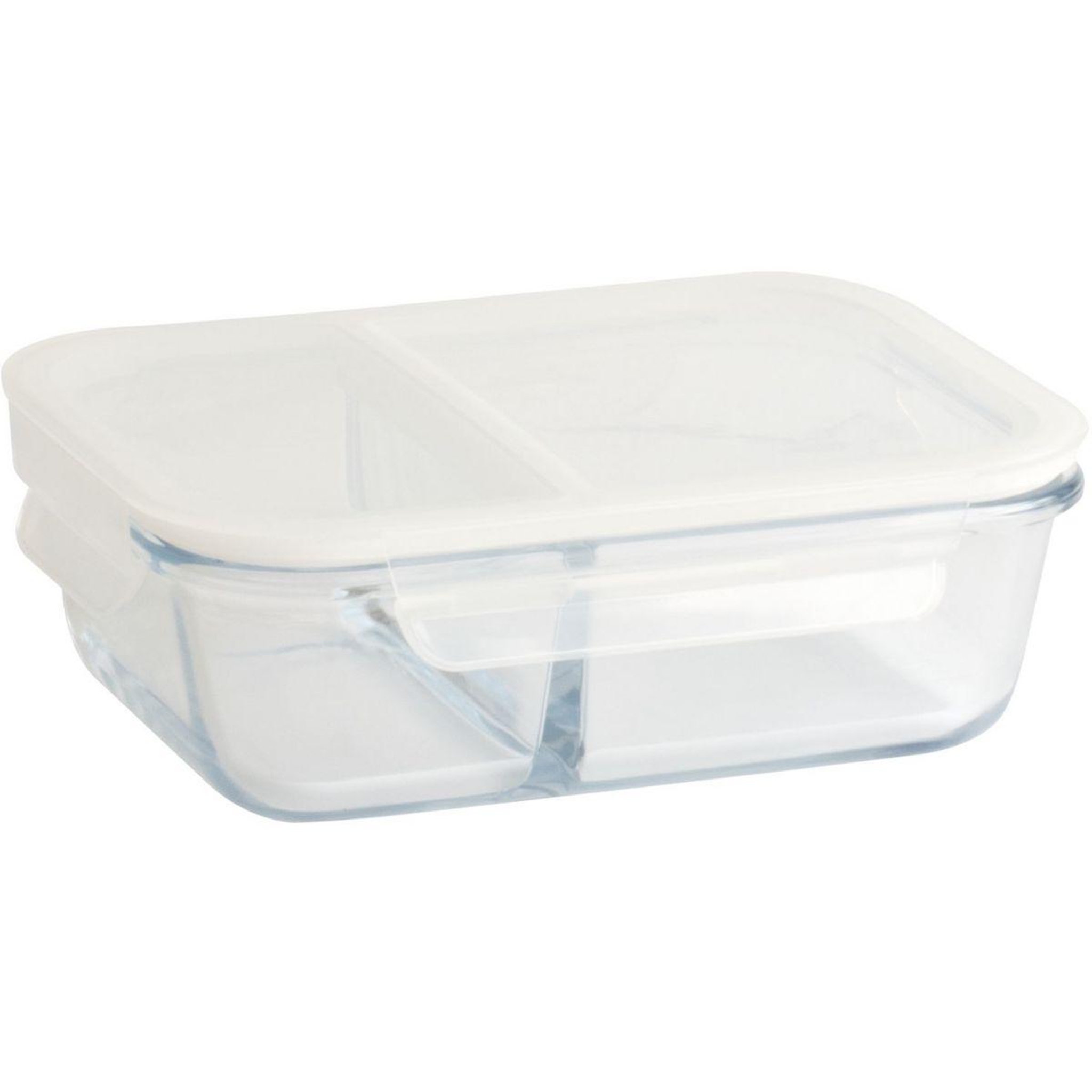 Voir la diapositive 3 : PEBBLY Boîte alimentaire en verre rectangulaire compartiment