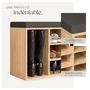 Voir la diapositive 4 : tectake Meuble à chaussures pour 10 paires de chaussures gris foncé/marron chêne clair