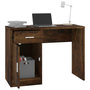 Voir la diapositive 4 : VIDAXL Bureau avec tiroir et armoire Chene fume 100x40x73 cm