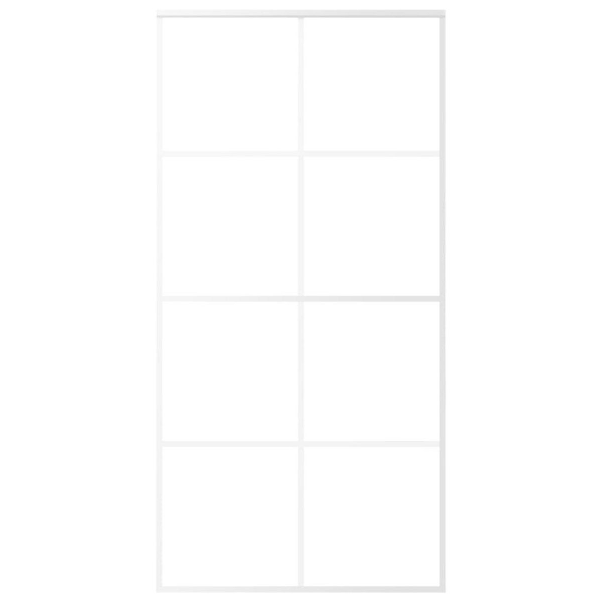 VIDAXL Porte coulissante Verre ESG et aluminium 102,5x205 cm Blanc