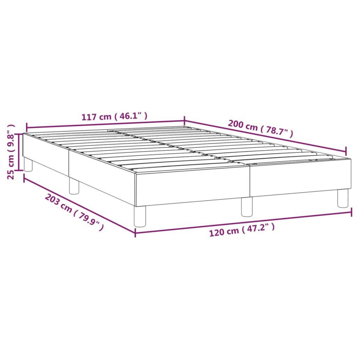 VIDAXL Cadre de lit sans matelas bleu 120x200 cm tissu
