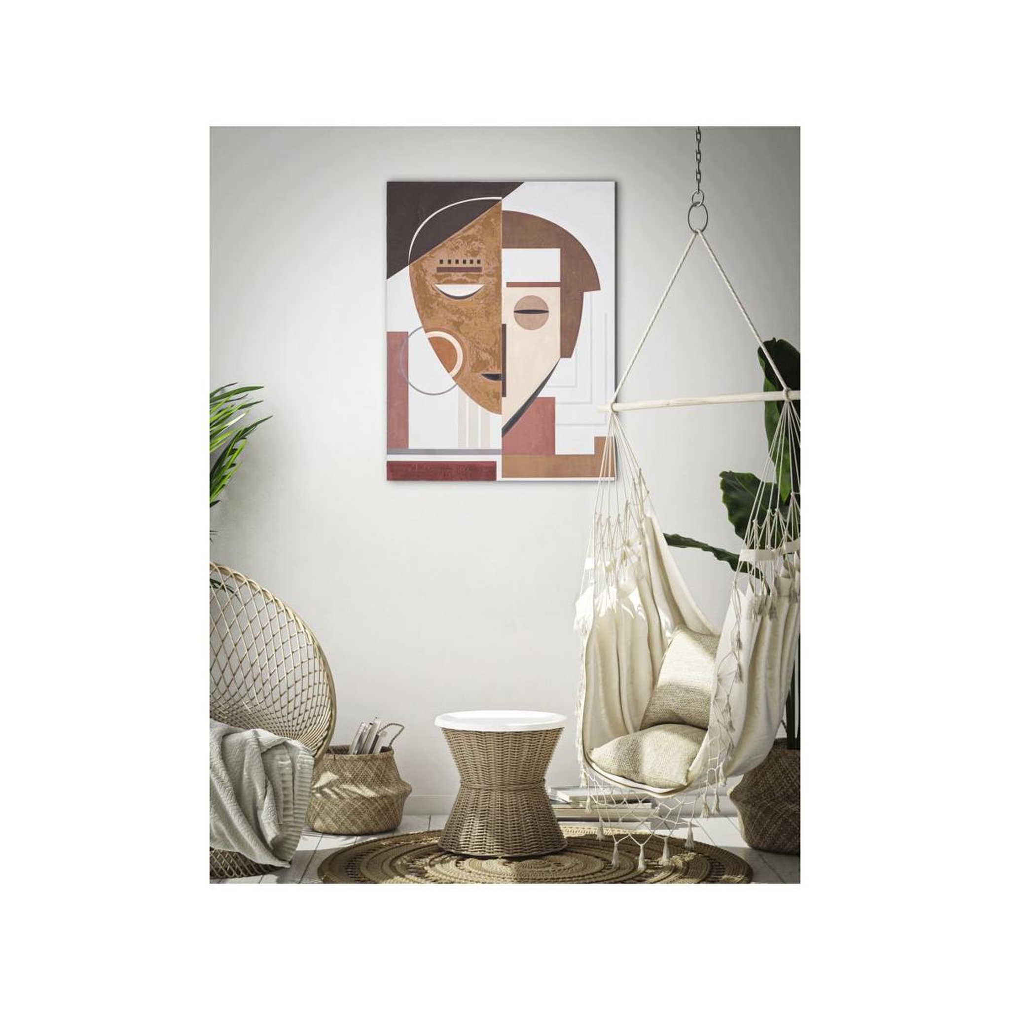 Voir la diapositive 5 : Paris Prix Toile Peinture Déco  Ethnic Face  60x80cm Multicolore