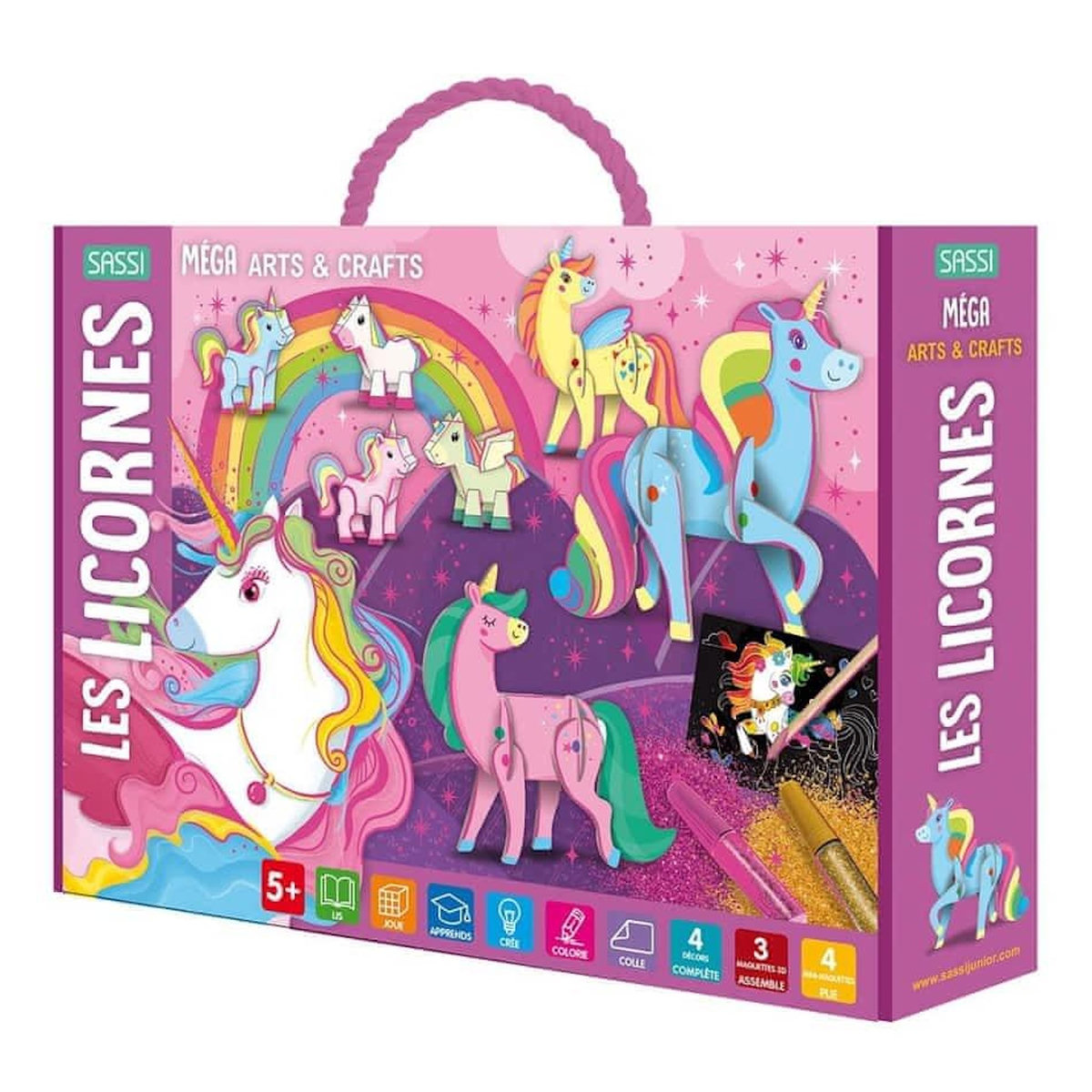 LES LICORNES. COFFRET AVEC 4 DECORS, 3 MAQUETTES 3D ET 4 MINI-MAQUETTES, Negrel Sarah