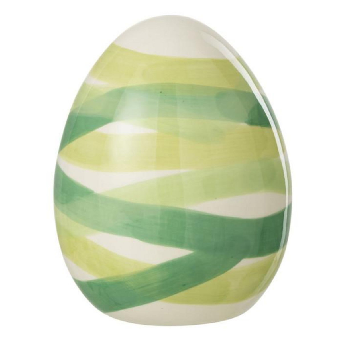 Paris Prix Œuf Déco en Dolomite  Lignes  18cm Vert