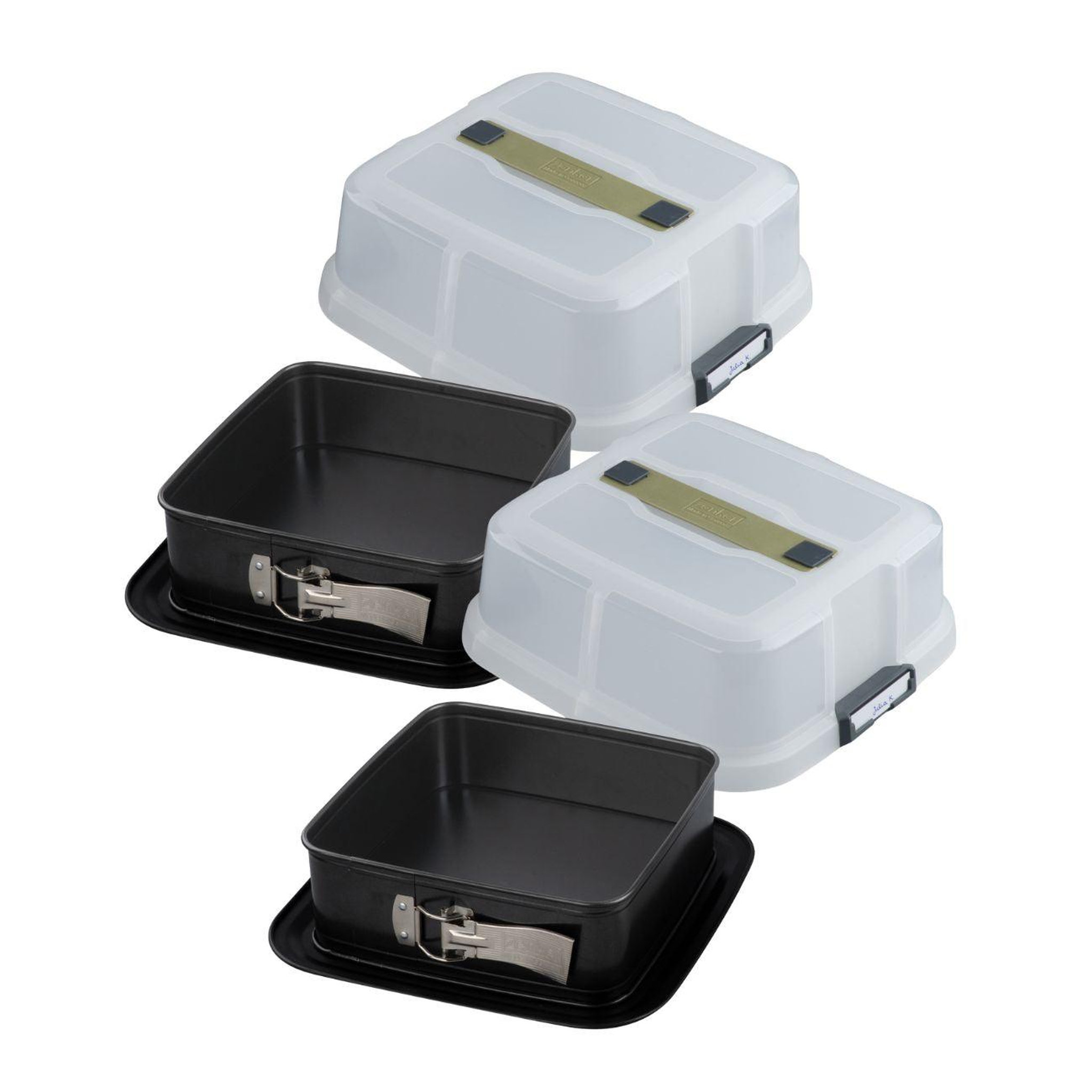 ZENKER Lot de 2 moules à gâteaux 23/23 cm en acier zenker bake click and go