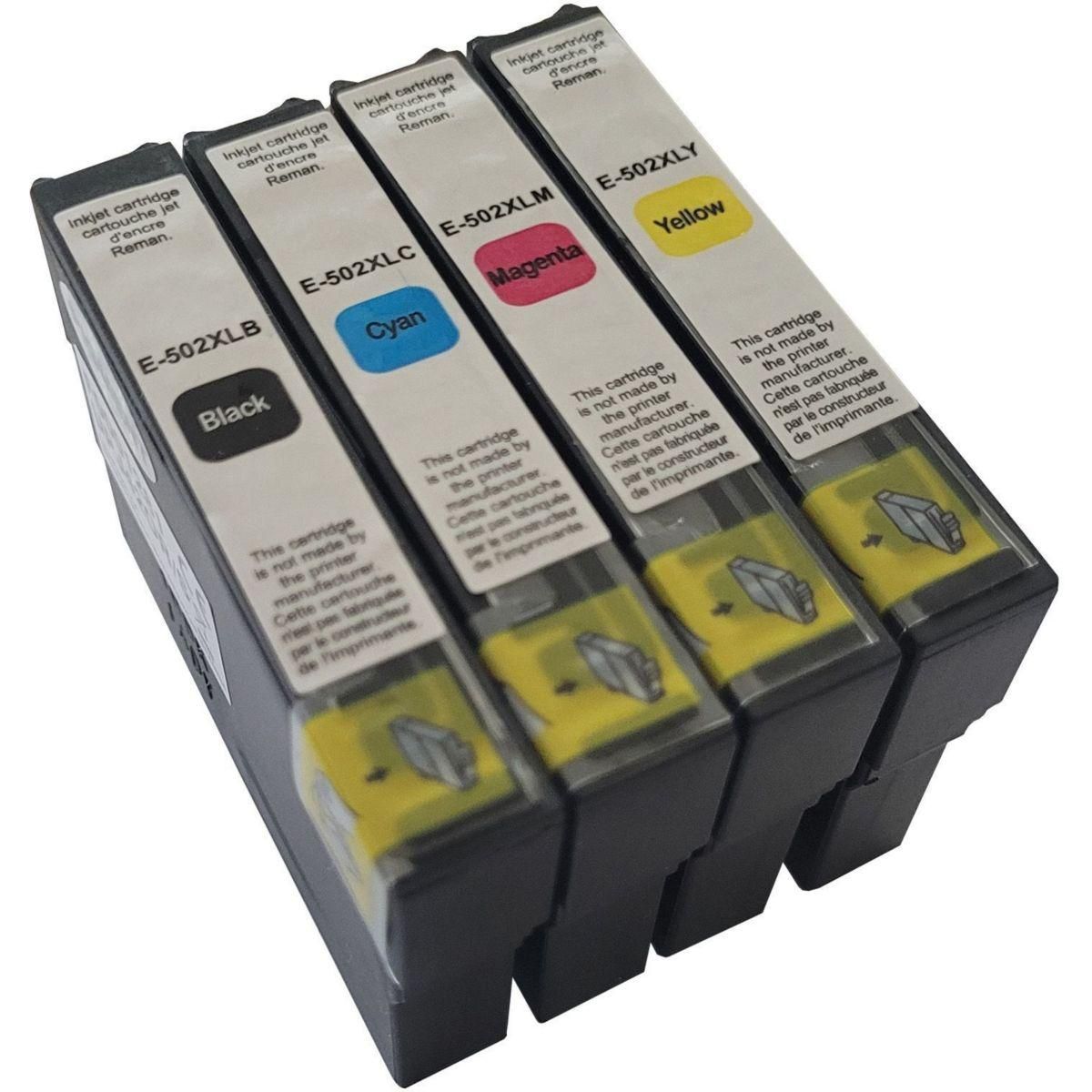 ESSENTIEL B Cartouche d'encre Pack Compatible E502 XL (Noir + 3 Couleurs Haute Capacité)