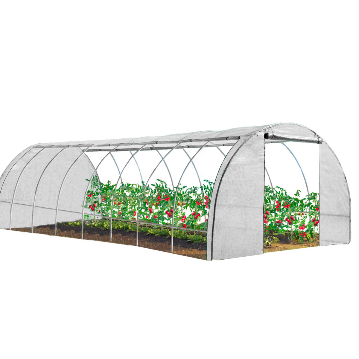 ID MARKET Serre tunnel de jardin 4 saisons 24M² blanche gamme maraîchère DES ANDES 8x3M