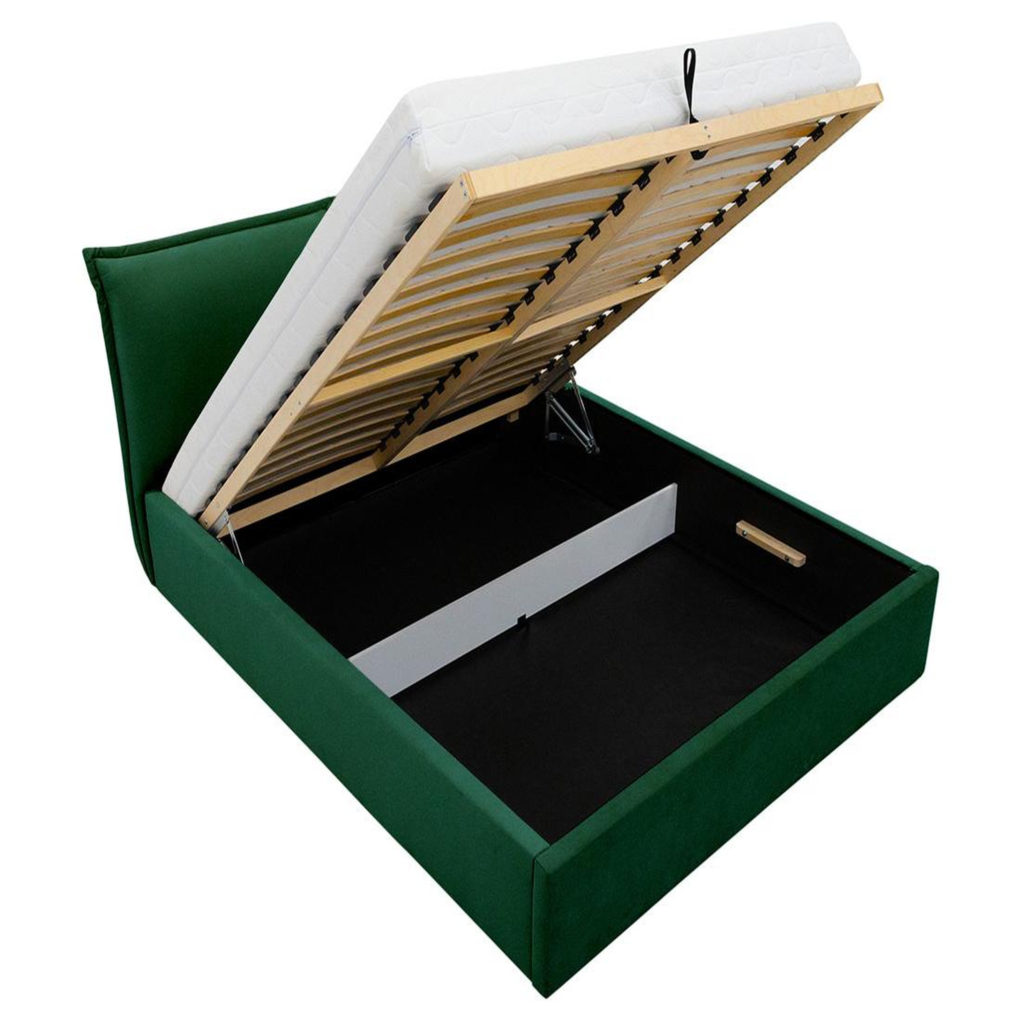 Voir la diapositive 4 : BEST MOBILIER John - lit coffre - 160x200 cm - en velours - sommier inclus