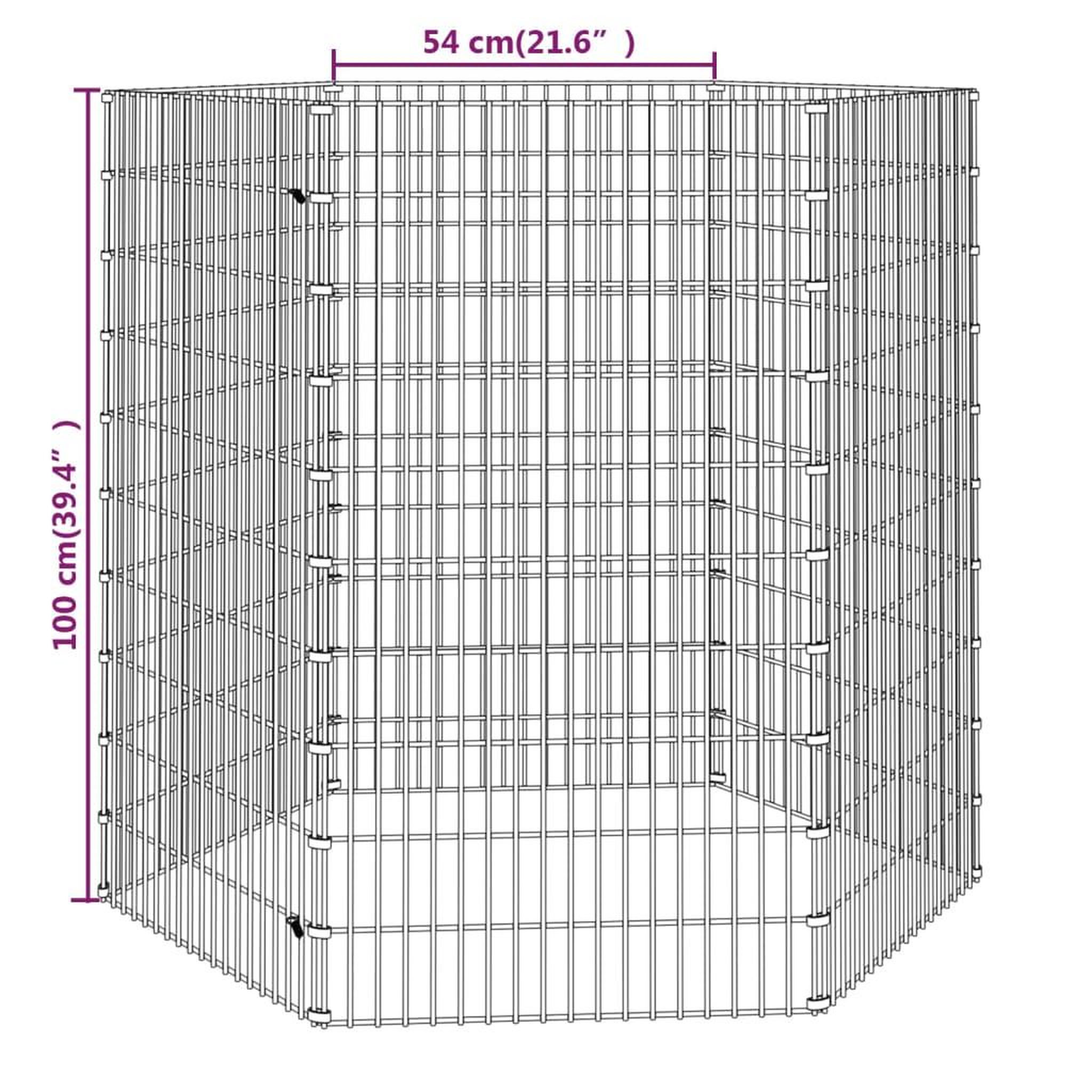 Voir la diapositive 6 : VIDAXL Enclos d'animaux en liberte 6 panneaux 54x100 cm fer galvanise
