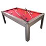 Voir la diapositive 2 : PLAY4FUN Billard Américain HARMONY 6Ft - 206,5 x 116,5 x 80 cm avec accessoires et plateau dînatoire - Gris