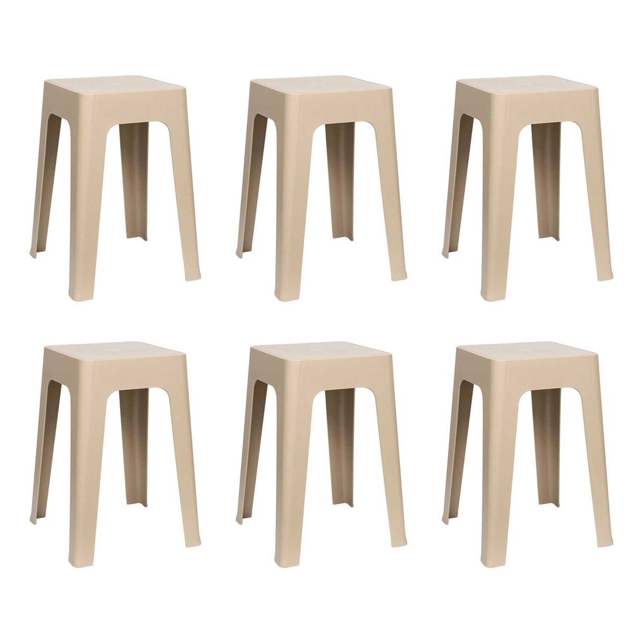 The Home Deco Factory Lot de 6 tabourets empilables  spectra  47cm beige