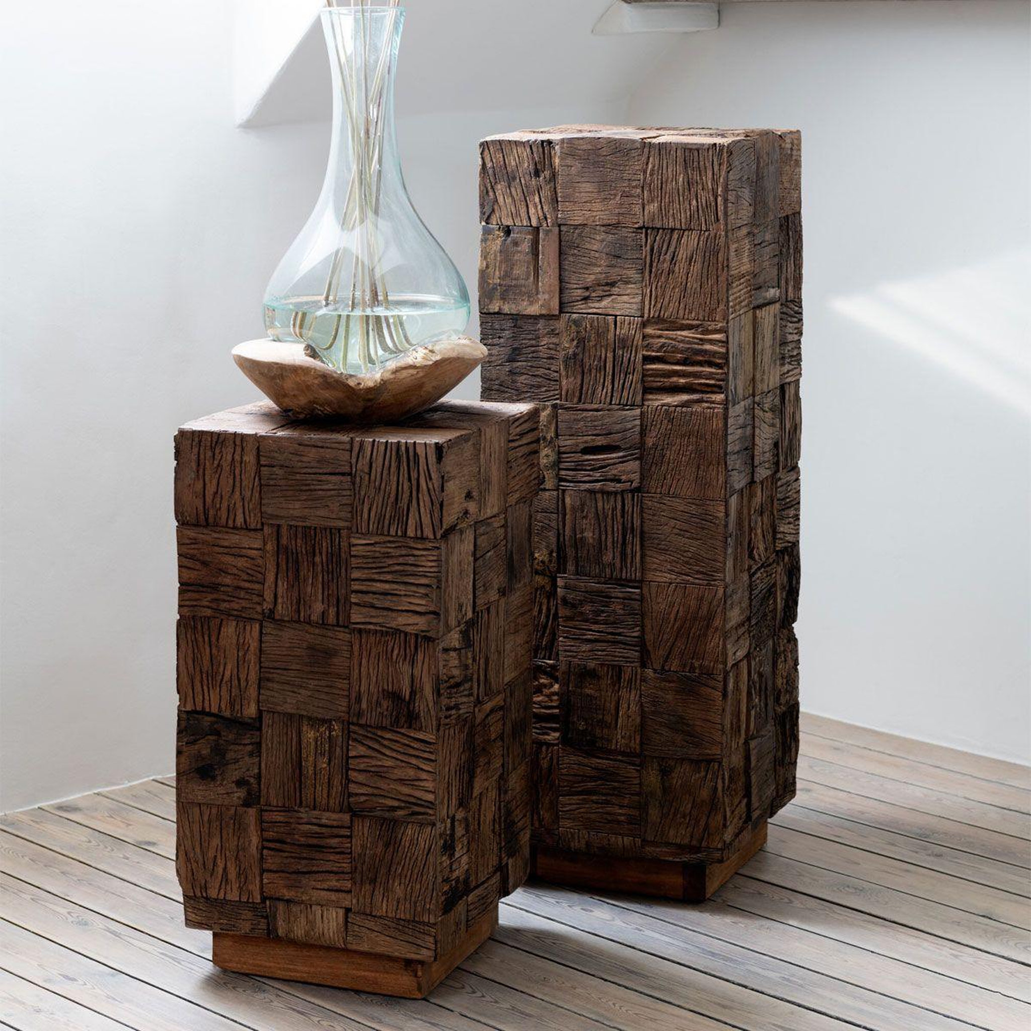 Voir la diapositive 5 : J-LINE Sellette déco en bois  evasion  90cm marron