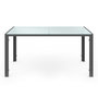 Voir la diapositive 3 : ID MARKET Salon de jardin MADRID table 150 CM et 6 chaises empilables gris anthracite plateau clair
