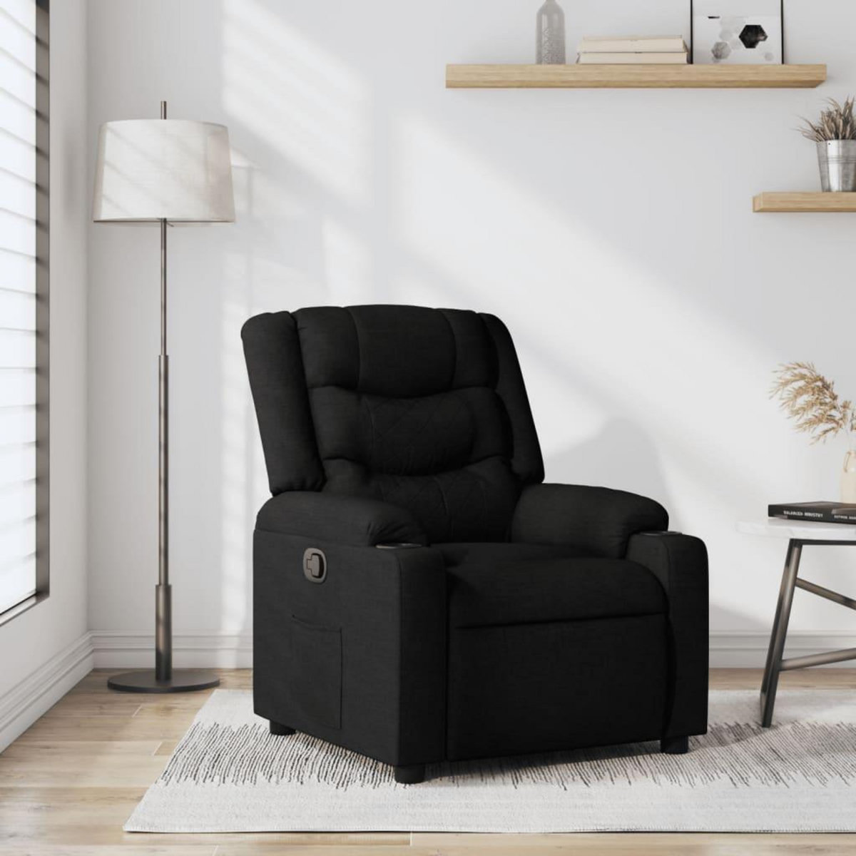 VIDAXL Fauteuil inclinable Noir Tissu