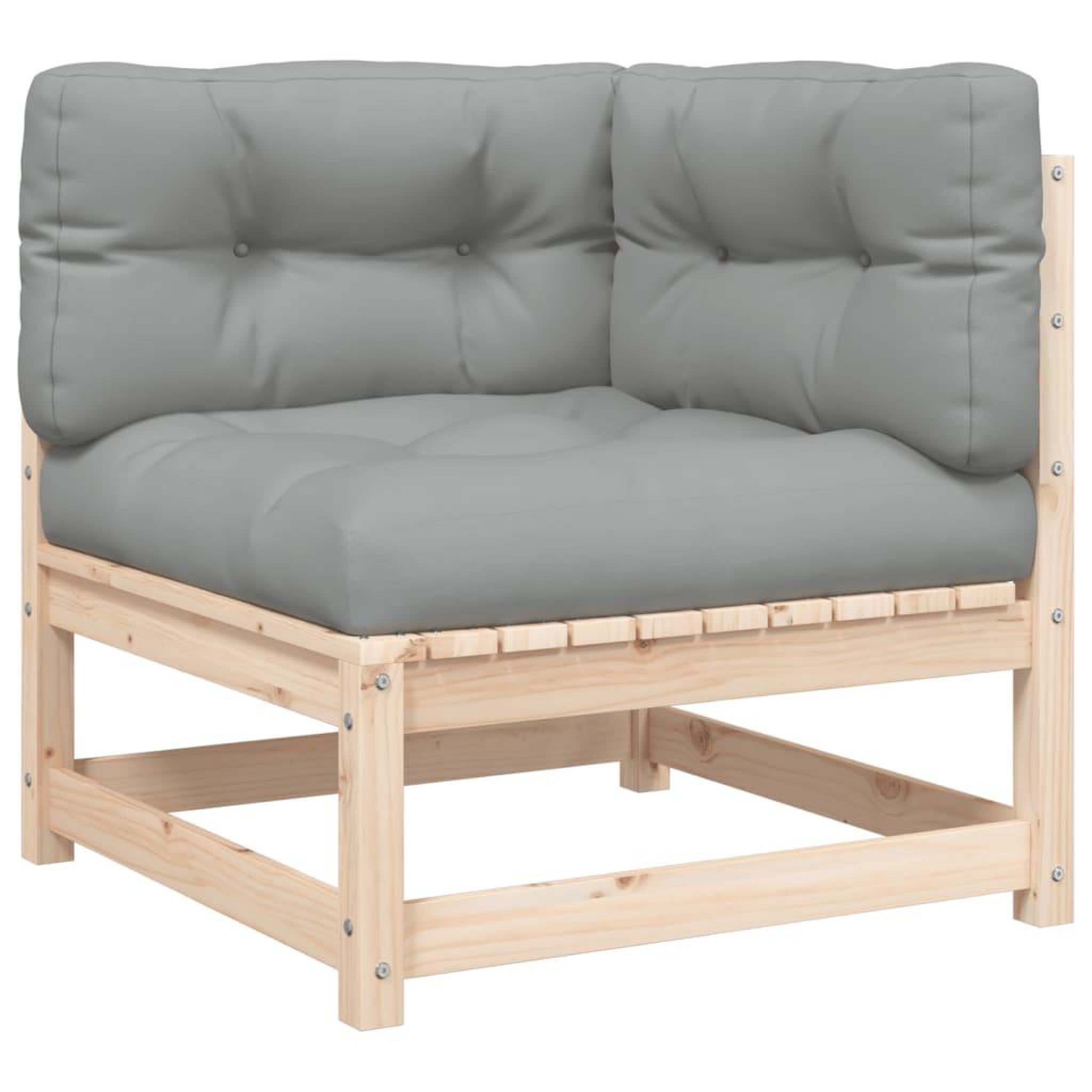Voir la diapositive 2 : VIDAXL Canape d'angle de jardin avec coussins bois de pin solide