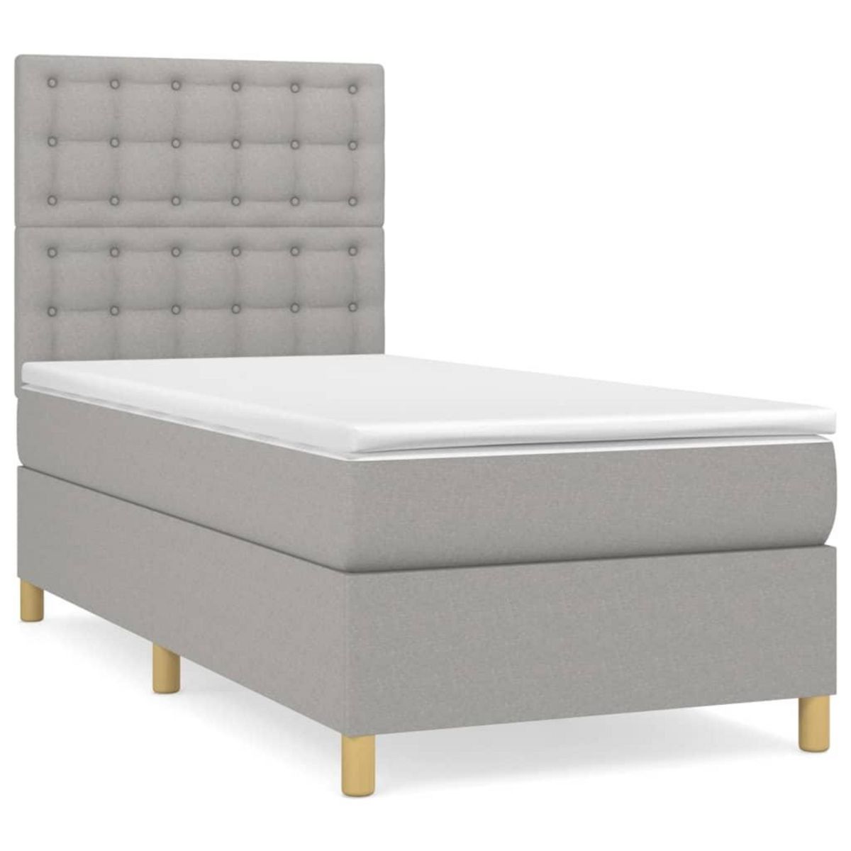 VIDAXL Sommier a lattes de lit avec matelas Gris clair 80x200 cm Tissu