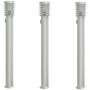 Voir la diapositive 2 : VIDAXL Lampadaires d'exterieur et sortie 3pcs argente acier inoxydable