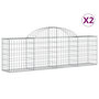 Voir la diapositive 2 : VIDAXL Paniers a gabions arques 2 pcs 200x30x60/80 cm Fer galvanise