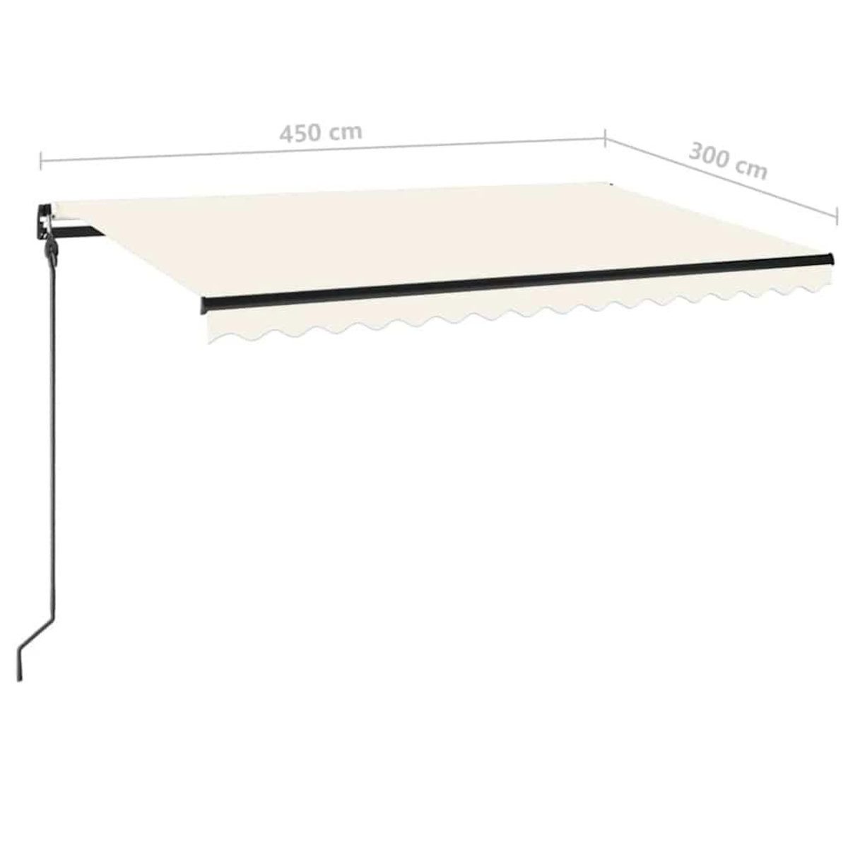 VIDAXL Auvent manuel retractable 450x300 cm Creme