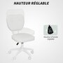 Voir la diapositive 4 : VINSETTO Chaise de bureau design Chersterfied dossier arrondi 2 boutons synthétique blanc
