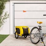 VIDAXL Remorque de velo pour animaux de compagnie jaune et noir