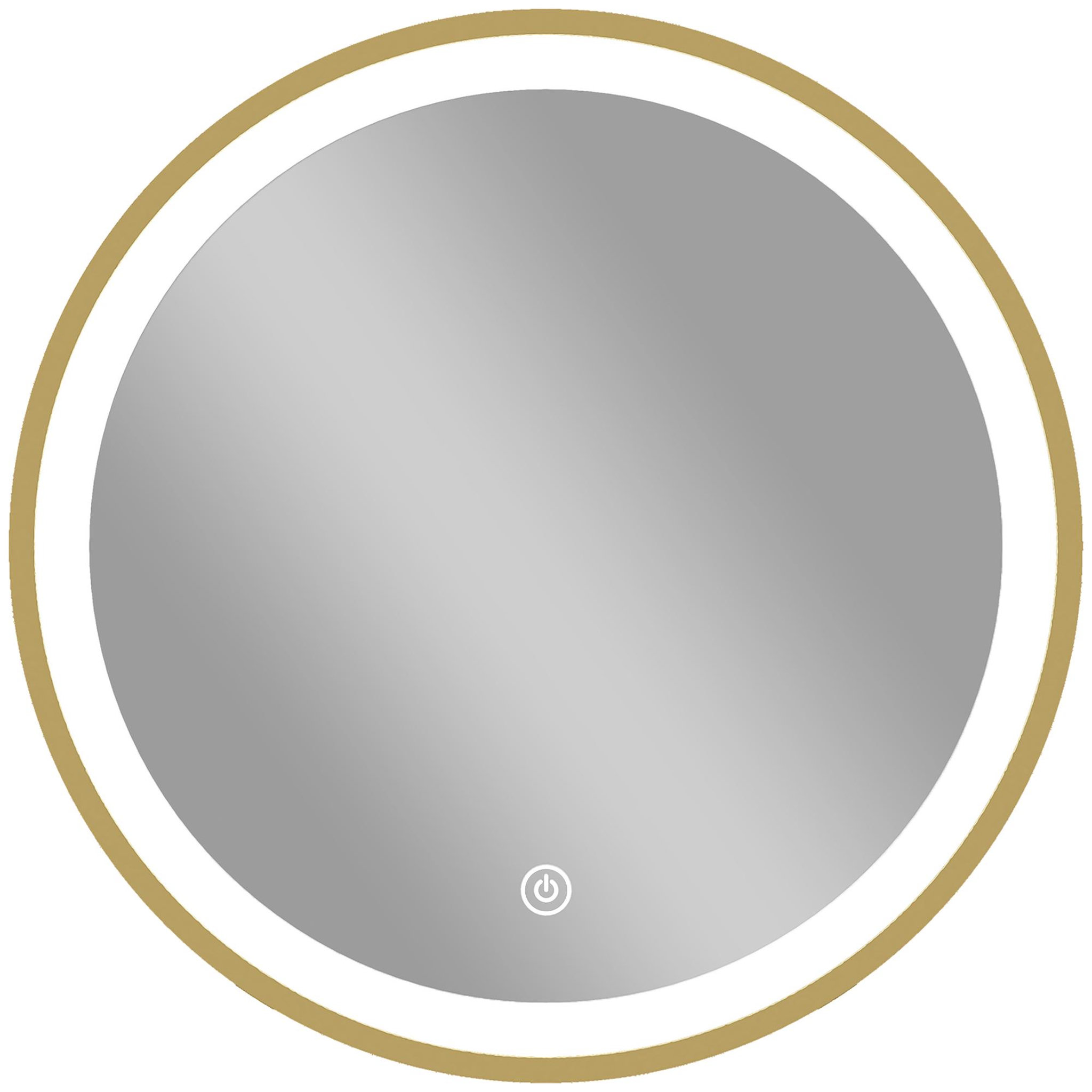 HOMCOM Miroir salle de bain avec éclairage led rond verre doré
