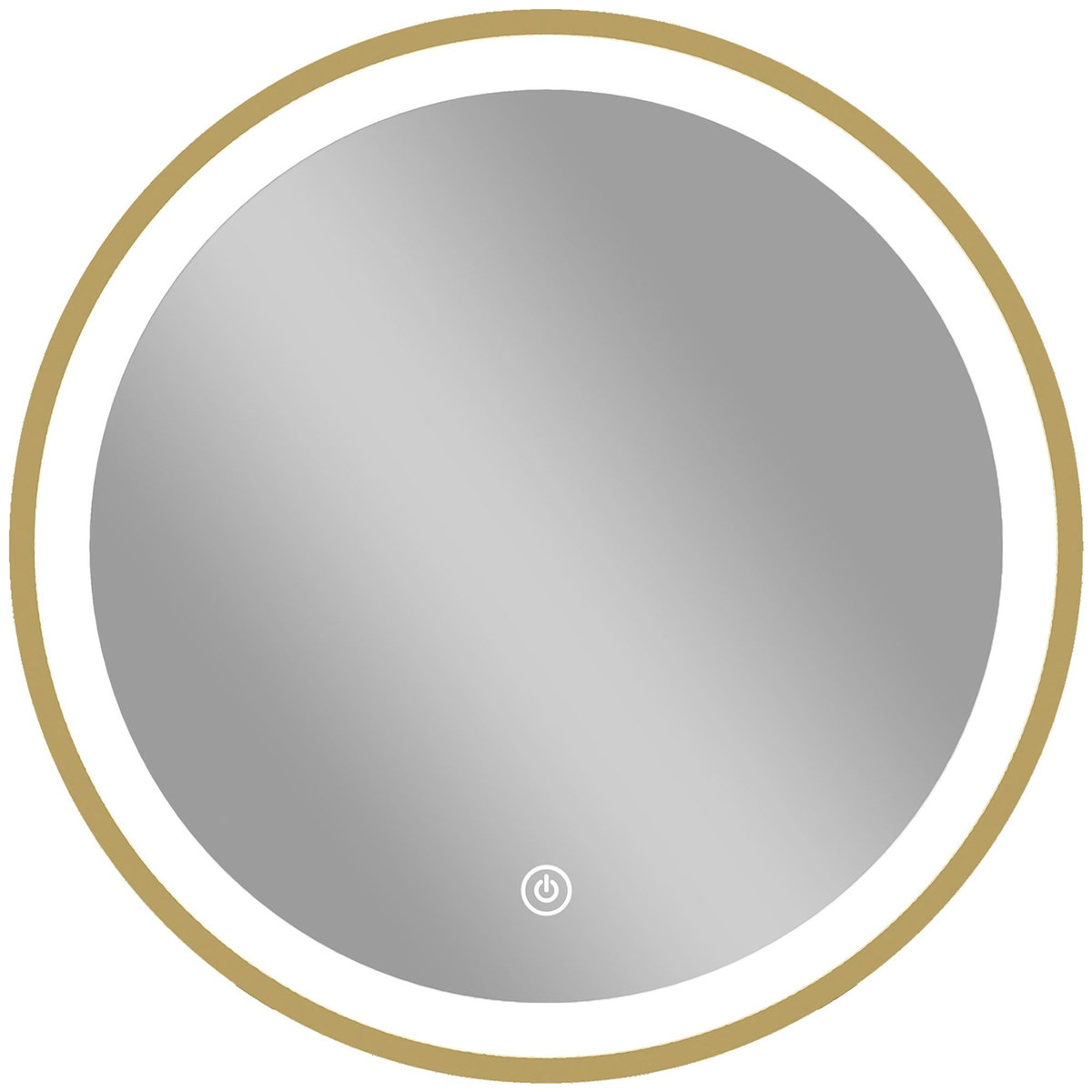 HOMCOM Miroir salle de bain avec éclairage LED rond verre doré