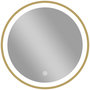 Voir la diapositive 1 : HOMCOM Miroir salle de bain avec éclairage LED rond verre doré