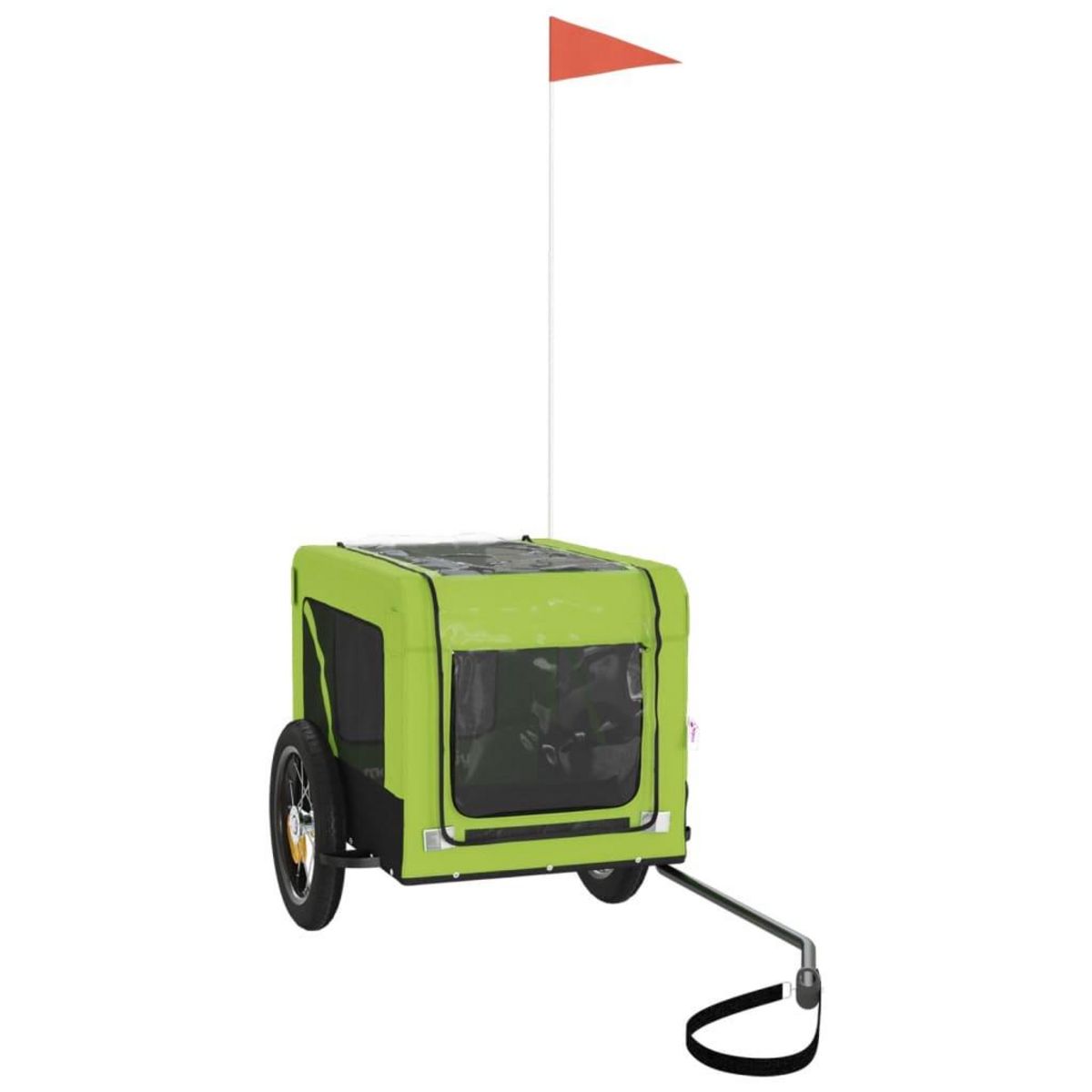 VIDAXL Remorque de velo pour animaux de compagnie vert et noir