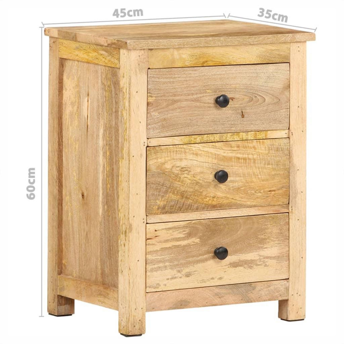 VIDAXL Table de chevet 45x35x60 cm Bois de manguier massif