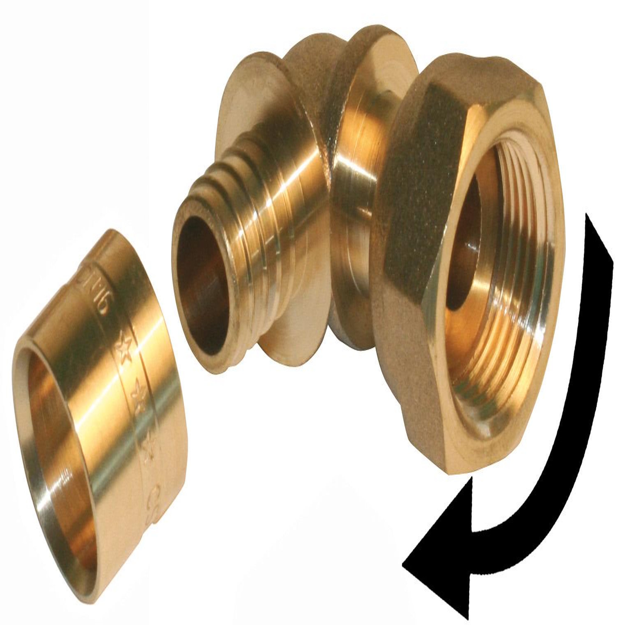 CENTRALE BRICO Raccord coudé 90° à glissement laiton F 15 x 21 pour tube en per