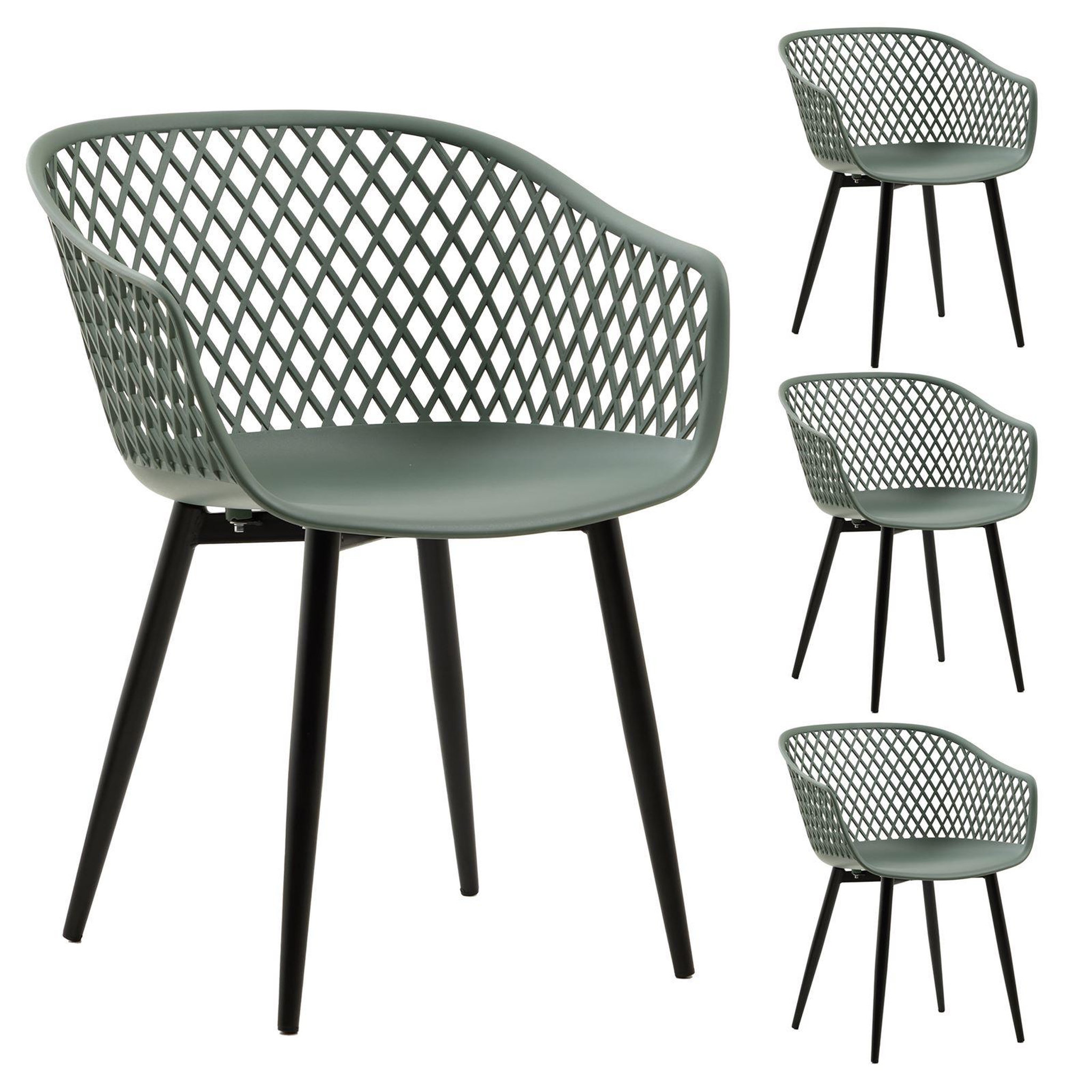 Voir la diapositive 1 : IDIMEX Lot de 4 chaises MADEIRA style scandinave, pieds en bois