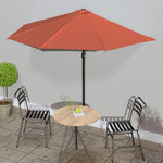 VIDAXL Parasol de balcon et mat en aluminium Terre cuite 300x155x223cm