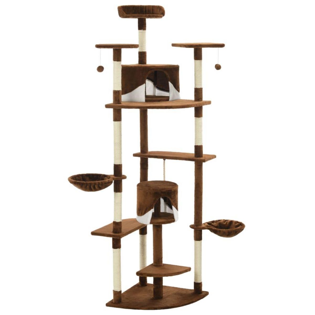 VIDAXL Arbre a chat avec griffoirs en sisal 203 cm Marron et Blanc
