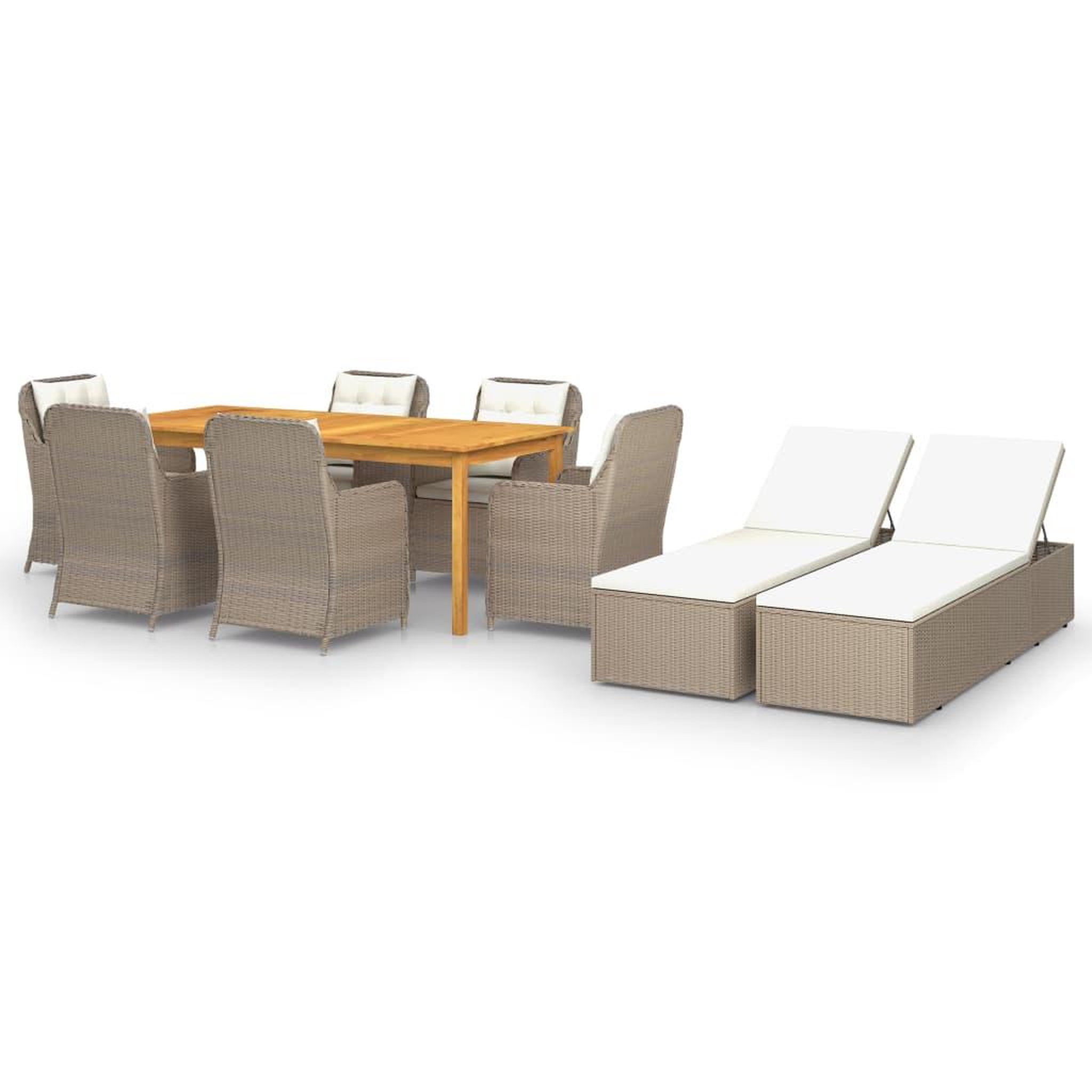 Voir la diapositive 1 : VIDAXL Ensemble a manger de jardin 9 pcs Marron